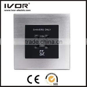 2016 New Design IVOR Aluminum Silver Material Europe Style Illuminated 2 Gang Computer Wall Switch thumbnail-5