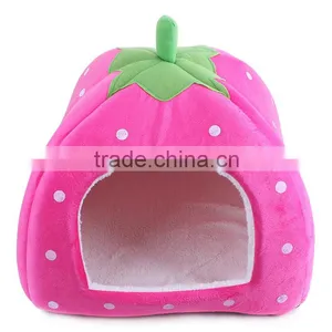 Comfortable Material Folding Kennel Strawberry Shape Design Dog Bed With Different Color and Size thumbnail-3