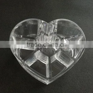 Wholesale Innovative Household Heart Shape Clear Cosmetic Acrylic Makeup Organizer With 8 Grids thumbnail-1
