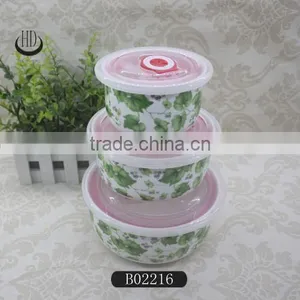 Fresh Bowl,fresh Seal Bowl With Green Leave Design,mixing Bowl With PP Lid thumbnail-1