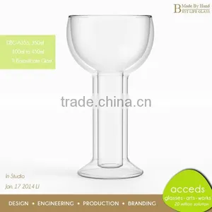 Novelty Blue Decorated Drinking Glass Cup thumbnail-6