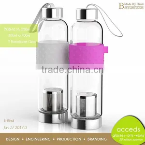 Heat-Resistant Cheap Handmade Promotion Glass Bottle With Tea Infuser thumbnail-4