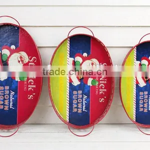 Hot Selling S/3 Christmas Metal Tray for Home Decor thumbnail-1