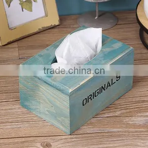 Home Table Decoration Unfinished Water-drop Pattern Wooden Tissue Box thumbnail-6