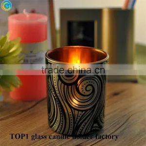 Dark Purple Glass Decorative Candlestick Candle Holders thumbnail-1