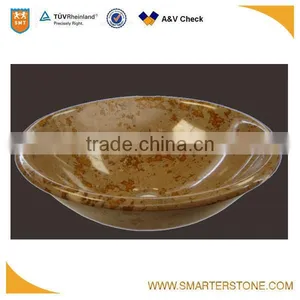 Cheap Chinese Yellow Travertine Stone Bowl Sink for Sale thumbnail-1