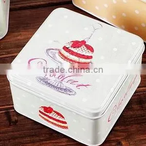 3pcs Metal Sugar Coffee Cake Tin Canister,metal Tin Box Packaging Sweet, Square Tin Can With Color thumbnail-3