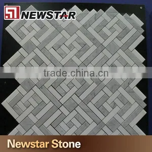 Newstar White Carrara Marble Cheveron Mosaic Designs thumbnail-3