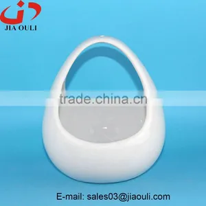 New Design EASTER Decoration Colorful Ceramic Egg Shape Basket thumbnail-1