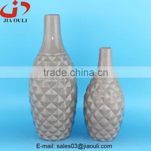 2016 Home Decor Pineapple Surface Grey Ceramic Tall Vase thumbnail-3