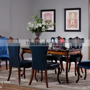C6606 1.6M 6 Seater American Style Heavy-duty Long Dining Table and Chairs thumbnail-1