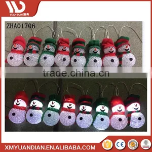Wholesale Resin Craft Supplies Snowman Ornaments Christmas Outdoor Led String Lights thumbnail-1