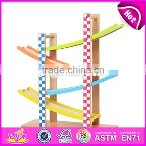 2017 New Design 4 Levels Funny Kids Wooden Race Track Toy W04E053 thumbnail-2