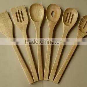 Wood Utensils 6-Pieces Set, Made of Rubber Wood thumbnail-2