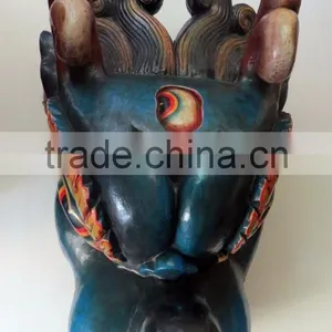 Dragon Mask Wall Hanging Decor Handmade in Nepal thumbnail-5