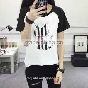 Custom Fashionable Logo Printing Women Round Neck Short Sleeves T Shirt thumbnail-3