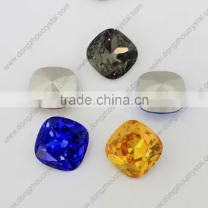 Wholesale Machine Cut Bead Stone Jewelry Square Shaped Crystal Stone for Dresses thumbnail-1