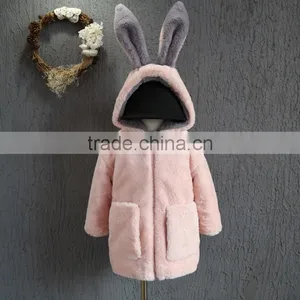 Girls High Quality Sweet Bunny Warm Thick Hoodie for Winter thumbnail-1