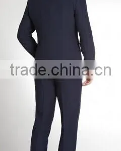 Navy Linen 2-Button Suit With Flat Front Pants(SHT1182) thumbnail-2