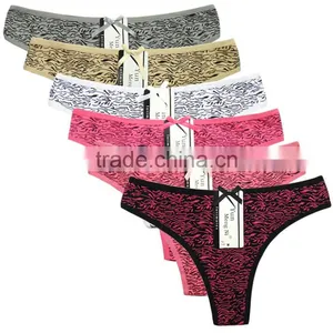 Yun Meng Ni Sexy Underwear Zebra Printed Women's T-back Soft Cotton Thong thumbnail-1
