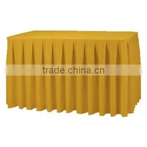 Polyester Table Skirt, Fitted Table Skirt Over the Table thumbnail-1