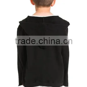 Children Open Front Black Hip Hop Hooded Coat thumbnail-3