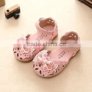 Zm35338a New Design Footwear Kids Girl Bowknot pu Leather Sandal thumbnail-3
