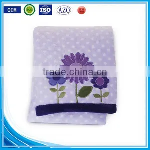 Trade Assurance Applique Velour Throw Custom Baby Swaddle Knitted Soft Cotton Blanket thumbnail-2