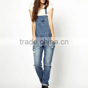 Wholesale 100% Cotton Patch Pockets Denim Jumpsuit thumbnail-1
