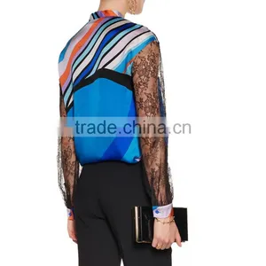 OEM Service Sexy Lace Lady Blouse Office Blouses GuangZhou Manufacture 2016 thumbnail-2