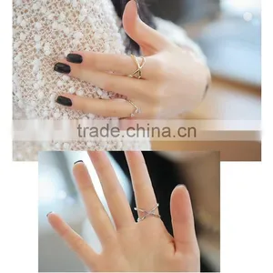 Girls Punk Rock Gold Silver Plated Simple Cross Finger Knuckle Midi Ring Jewelry thumbnail-1