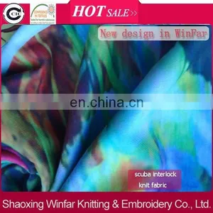 Shaoxing Winfar Knit Jersey 95 Polyester 5 Elastane DTY Scuba 4 Way Stretch Custom Digital Printing Fabric thumbnail-1