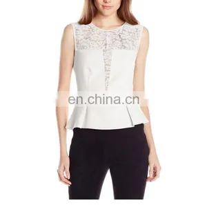Hot Sale New Fashion Front Lace Women Top Sleeveless thumbnail-2