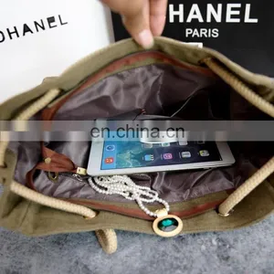 Korea Fashion Shoulder Bag Linen Cotton Ladies Handbag With Hemp Rope In Stock thumbnail-6