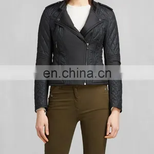Wholesale Quilted Jackets -women Quilted Faux Leather Jacket thumbnail-1