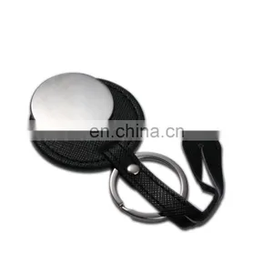 Hot Selling pu Key Chain Custom Leather Keychain With Blank Round Metal thumbnail-2