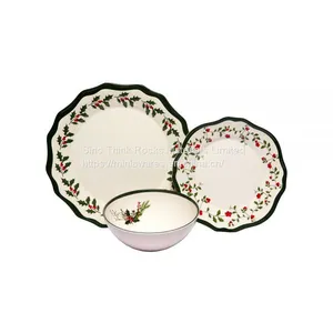 Competitive Price 12pcs Flower Shape Dinnerware Plastic Plates Asian Japanese Korean Dinner Set With Flower Print thumbnail-3