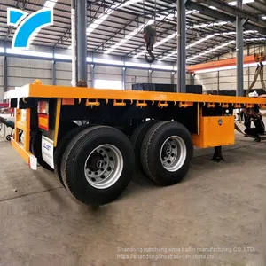 New Arrival 2/3/4 Axles 40ft Flatbed Truck Semi-trailer Container Flatbed Trailer Low Bed Truck Trailer thumbnail-3