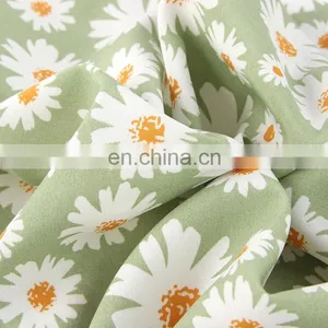 2020 HOT Soft Small Daisy Fabric 100D Four Side Elastic Digital Printed Fabric Chrysanthemum Top Women's Dress Fabric thumbnail-2