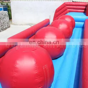 Red Inflatable Big Baller Wipeout Obstacle Course Games Leaps n Bounds Playground Carnival Game Jump Balls thumbnail-6