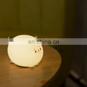 Amazon Top Seller USB Cute Cat Silicone LED Night Lamp Custom Home Decor For Baby Kids thumbnail-5