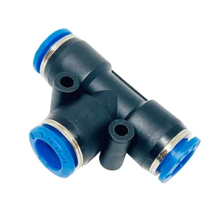 3 Way PUT Series Union Tee Type, Plastic Air/Water Connection Tube Fittings, Pneumatic Air/Water Quick Connect Pipe Fittings thumbnail-4