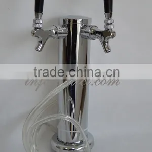 Two Tap 3" Stainless Steel Body Beer Tower,1/4" Beer Line, Dispensing thumbnail-1