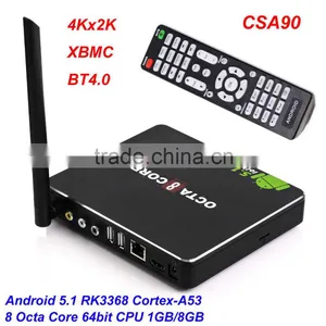 2015 Hot Selling!!!Android TV Box Octa Core TV Box 4k CSA90 With RK3368 Chipset Iptv Set Top Box thumbnail-4