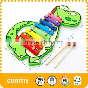 8 Scale Dinosaur Hand Knock Wooden Xylophone Piano Toy thumbnail-1