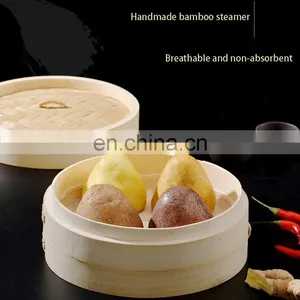 Chinese Traditional Style Kitchen Accessories Bamboo Food Steamer Steam Cooking Bamboo Lid Round Shape thumbnail-5