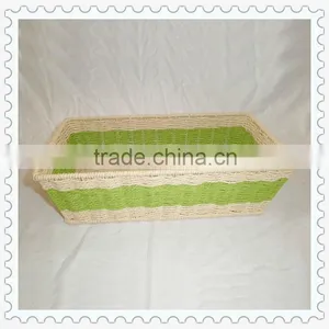 Rectangular Woven Paper Rope Storage Basket thumbnail-1