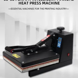 New Manual Heat Press Machine 38*38cm Sublimation Transfer for T-Shirt Garment 110V Semi-Automatic With Motor for Home Use thumbnail-1