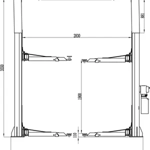 Cheap 4500kg Two Post Car Lift Machine Clear Floor for Sale thumbnail-4