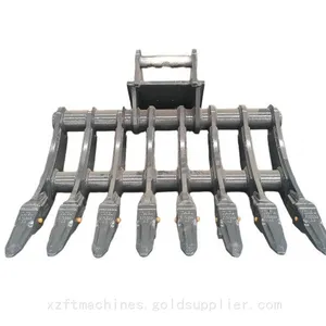 Heavy Duty Hydraulic Root Rake Excavator Attachment Stump Removal Rake Land Clearing Rake for Excavators thumbnail-1